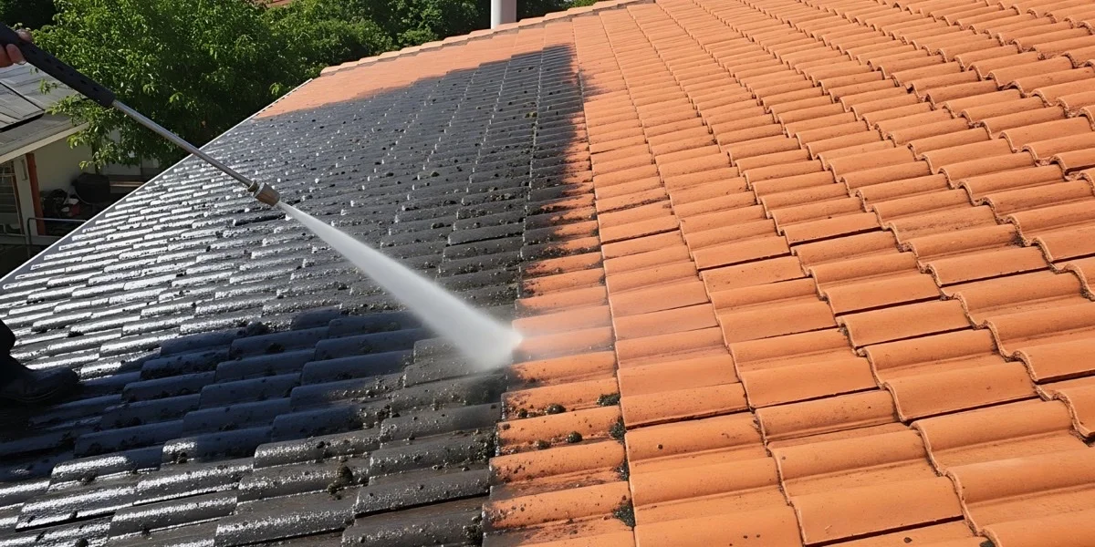 Dachreinigung mit Heißwasser-Niederdruck